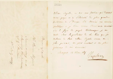 Letter of surrender from Napoleon
