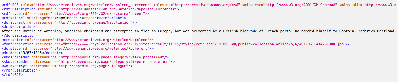 RDF/XML of Napoleon Surrender